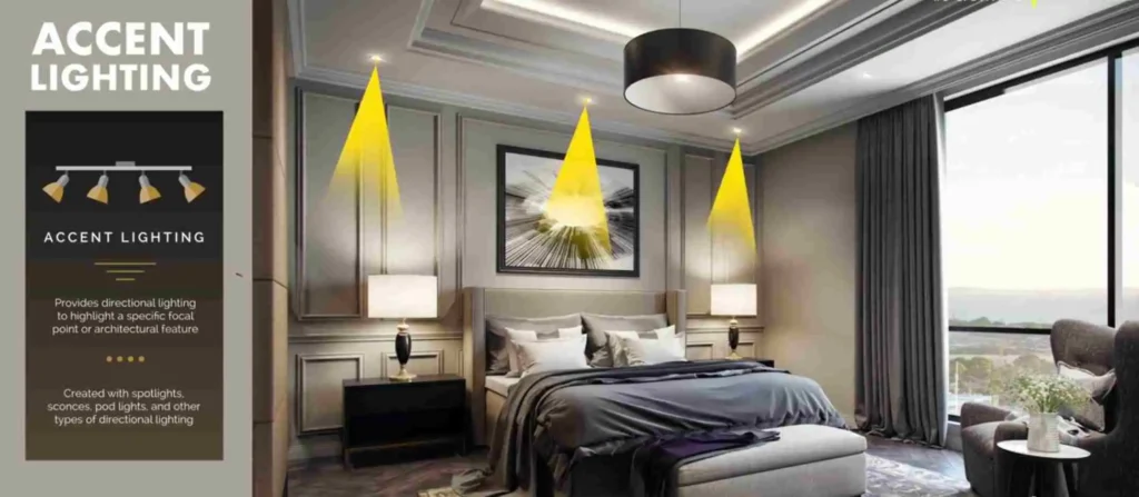 Accent lighting in the bedroom