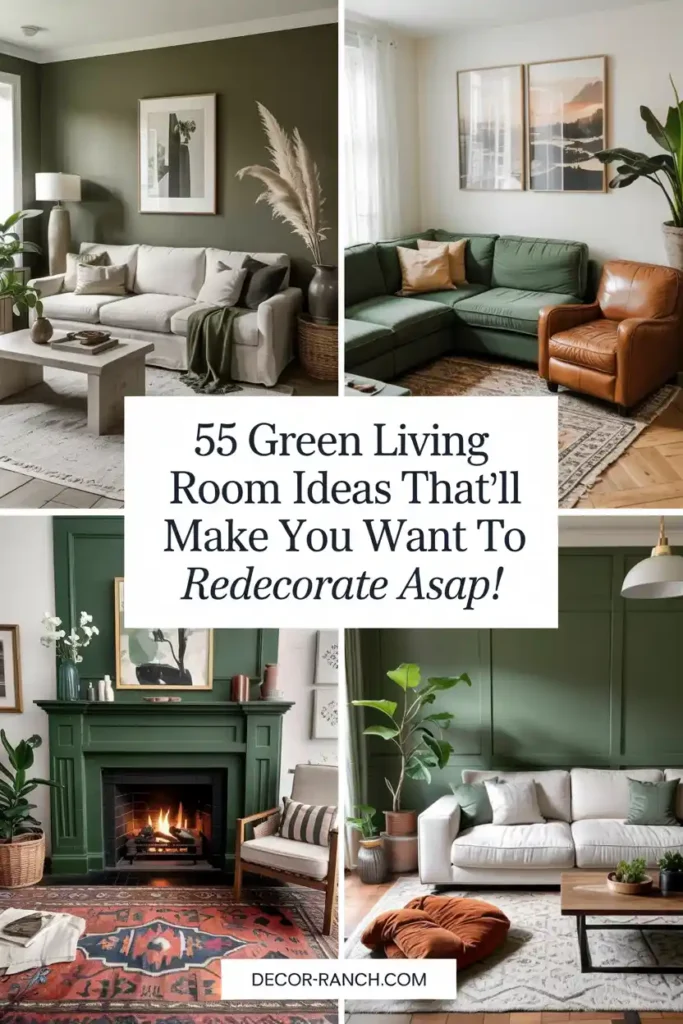 55 Green Living Room Ideas That'll Make You Want to Redecorate ASAP
