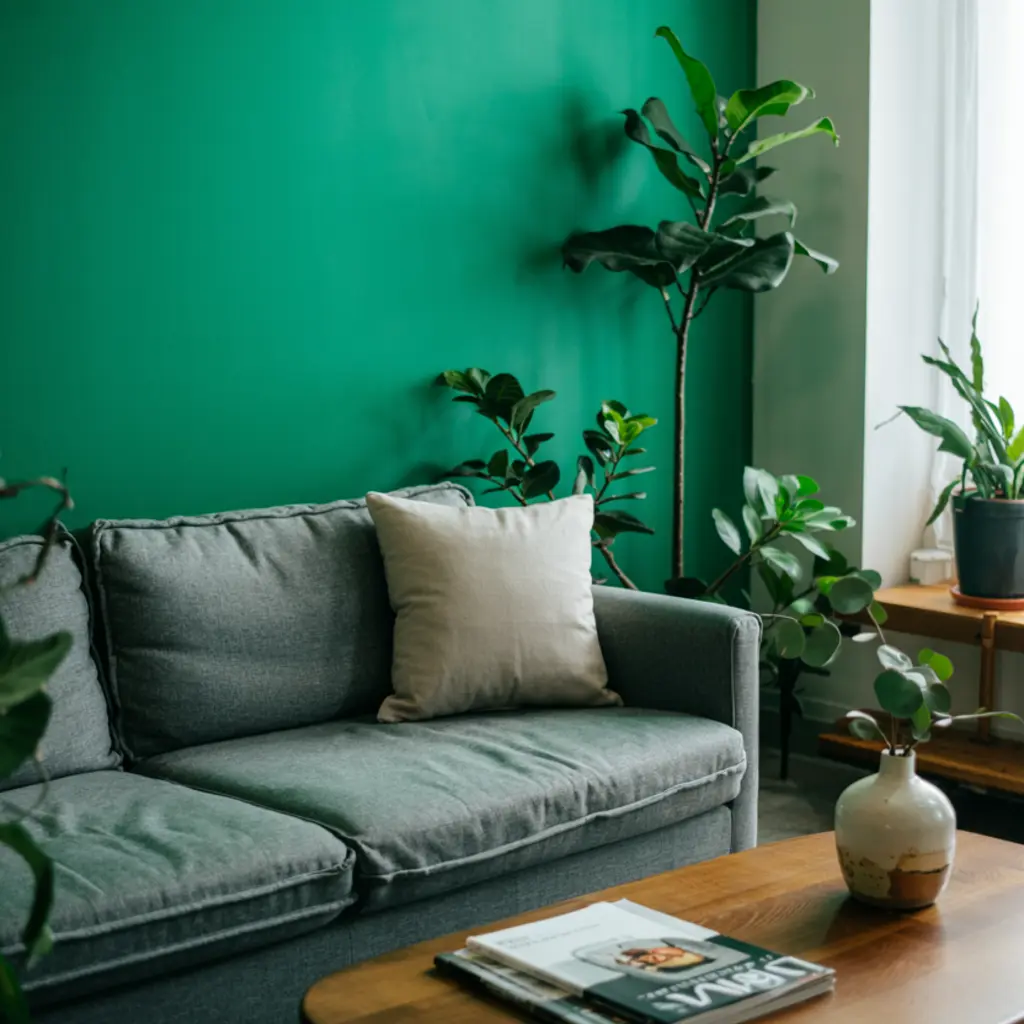 Pine green living room