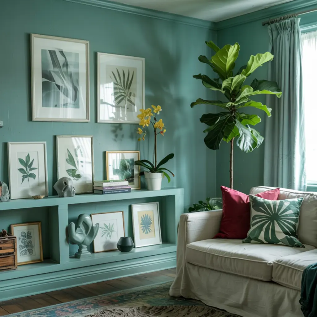 soft teal 6305 green living room paint