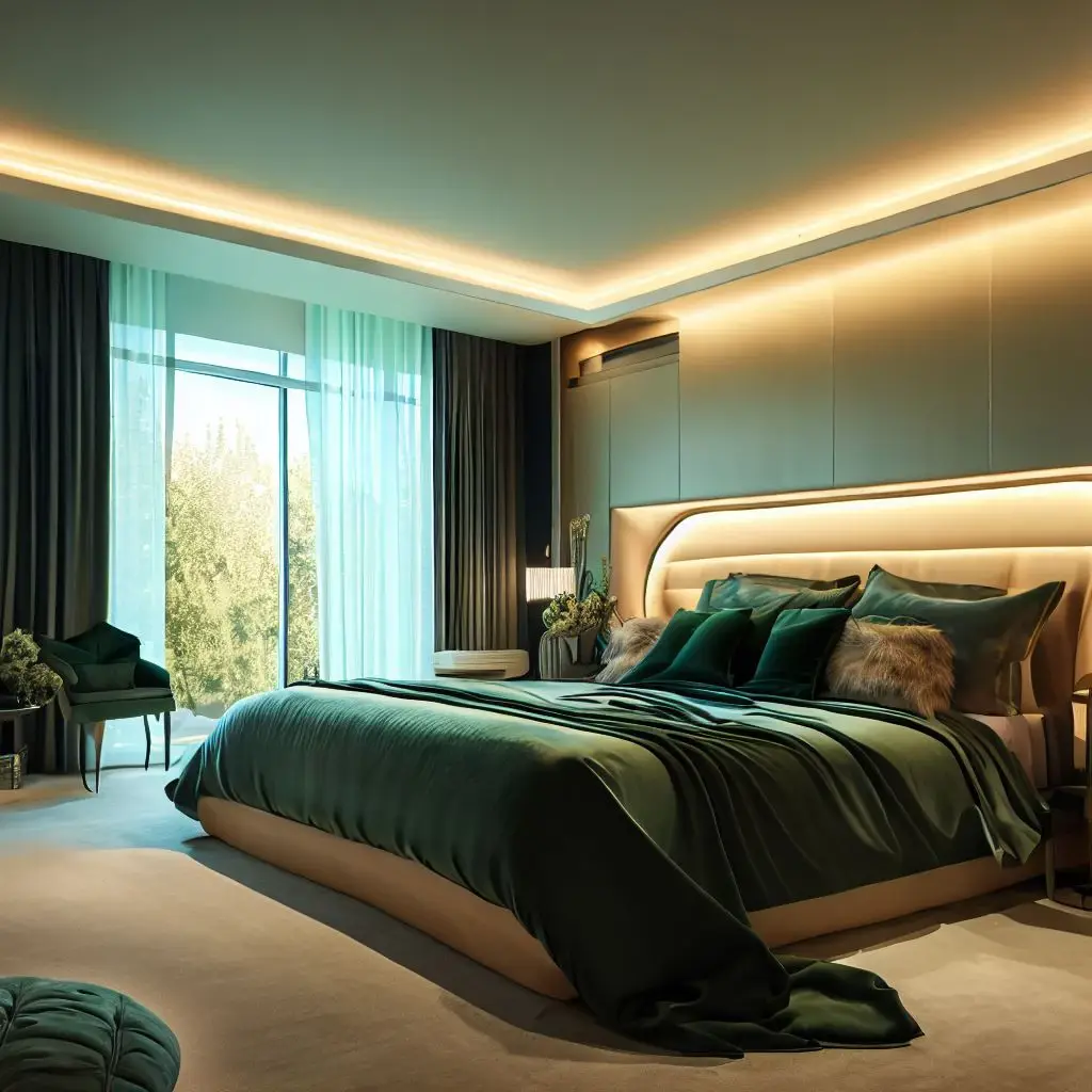 luxury green bedroom