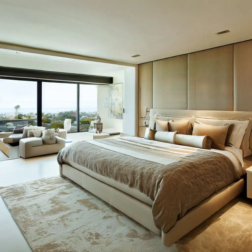 neutral luxury bedroom