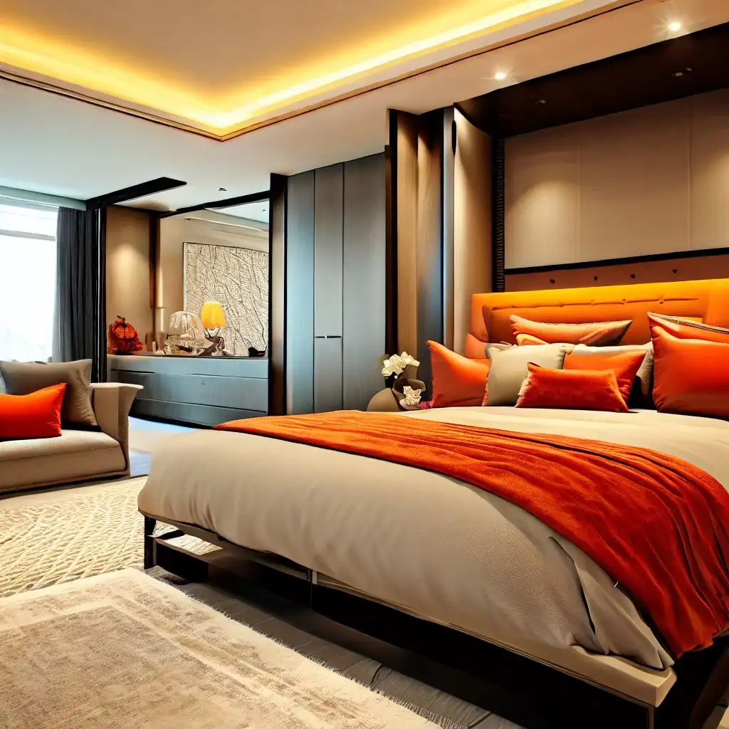 orange luxury bedroom