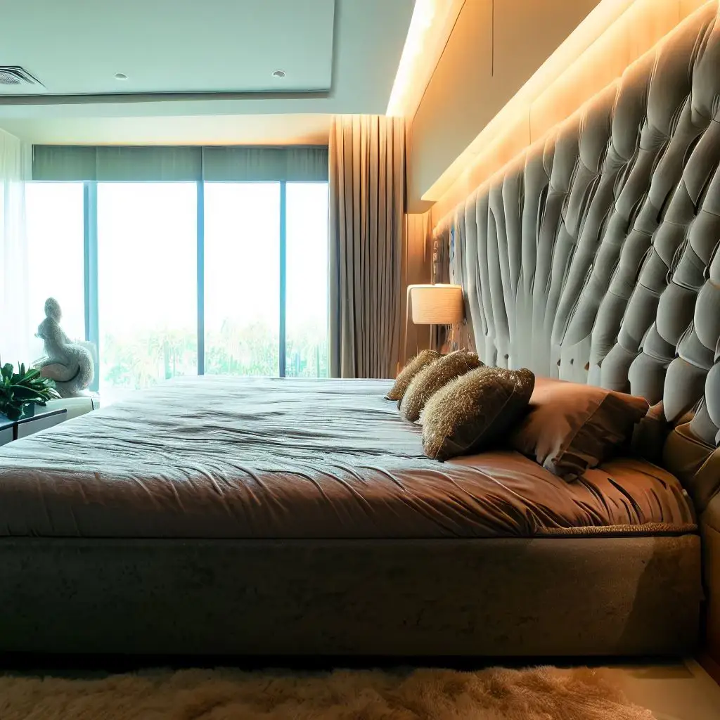 oversized headboard luxury bedroom