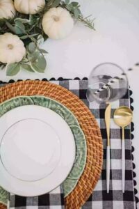 plate charge and placemats