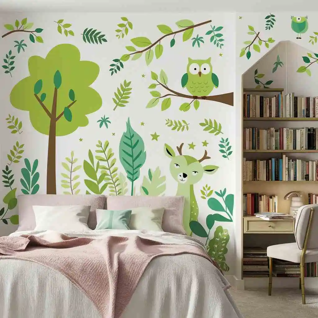 green wall decals green bedroom