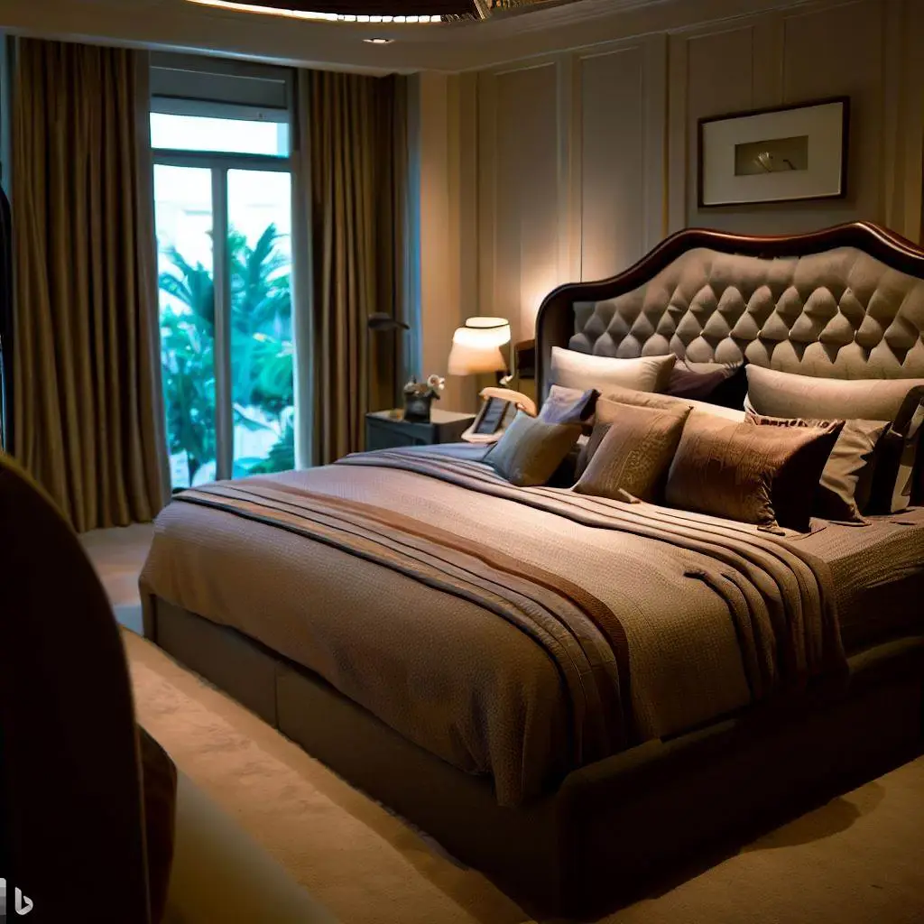 master bedroom brown bedding