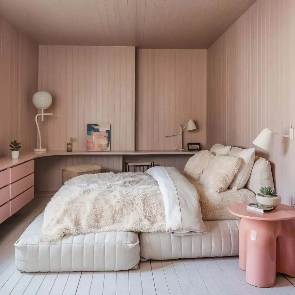 minimalist pink bedroom design