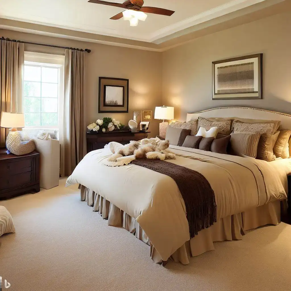 neutral bedroom cream and brown theme