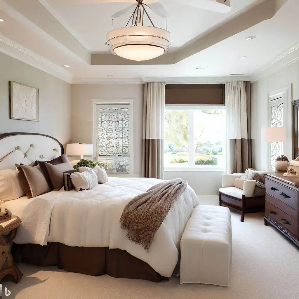 neutral bedroom white and brown theme