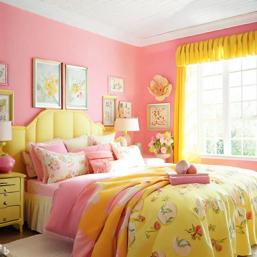 pink lemon master bedroom lemon bedding pillow curtain