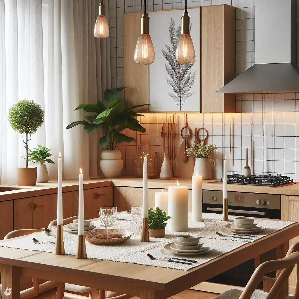 japandi kitchen with Simple And Elegant Candle Holders