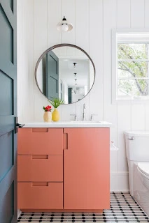 peach color bathroom vanity