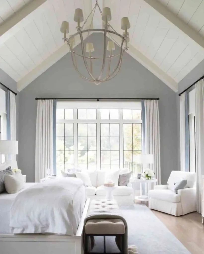 White And Grey Colors For Master Bedroom