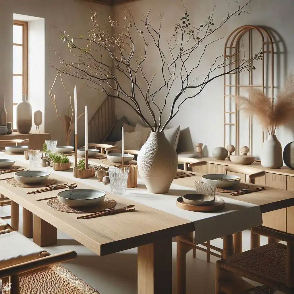 japandi-dining-room-with-minimalist-Japanese-tableware