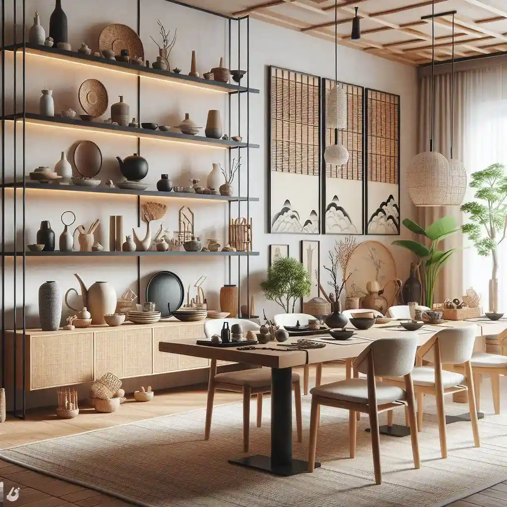 japandi-dining-room-with-open-shelves