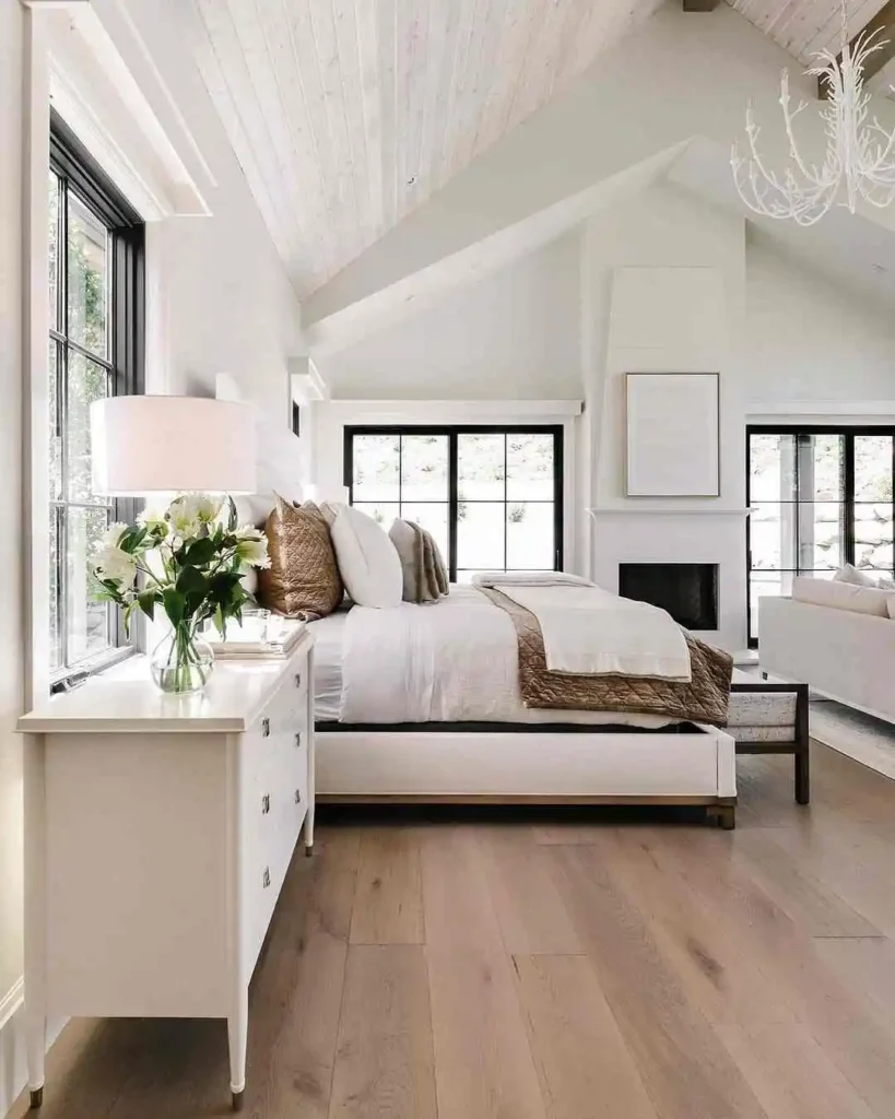 traditional primary bedroom with clean lines