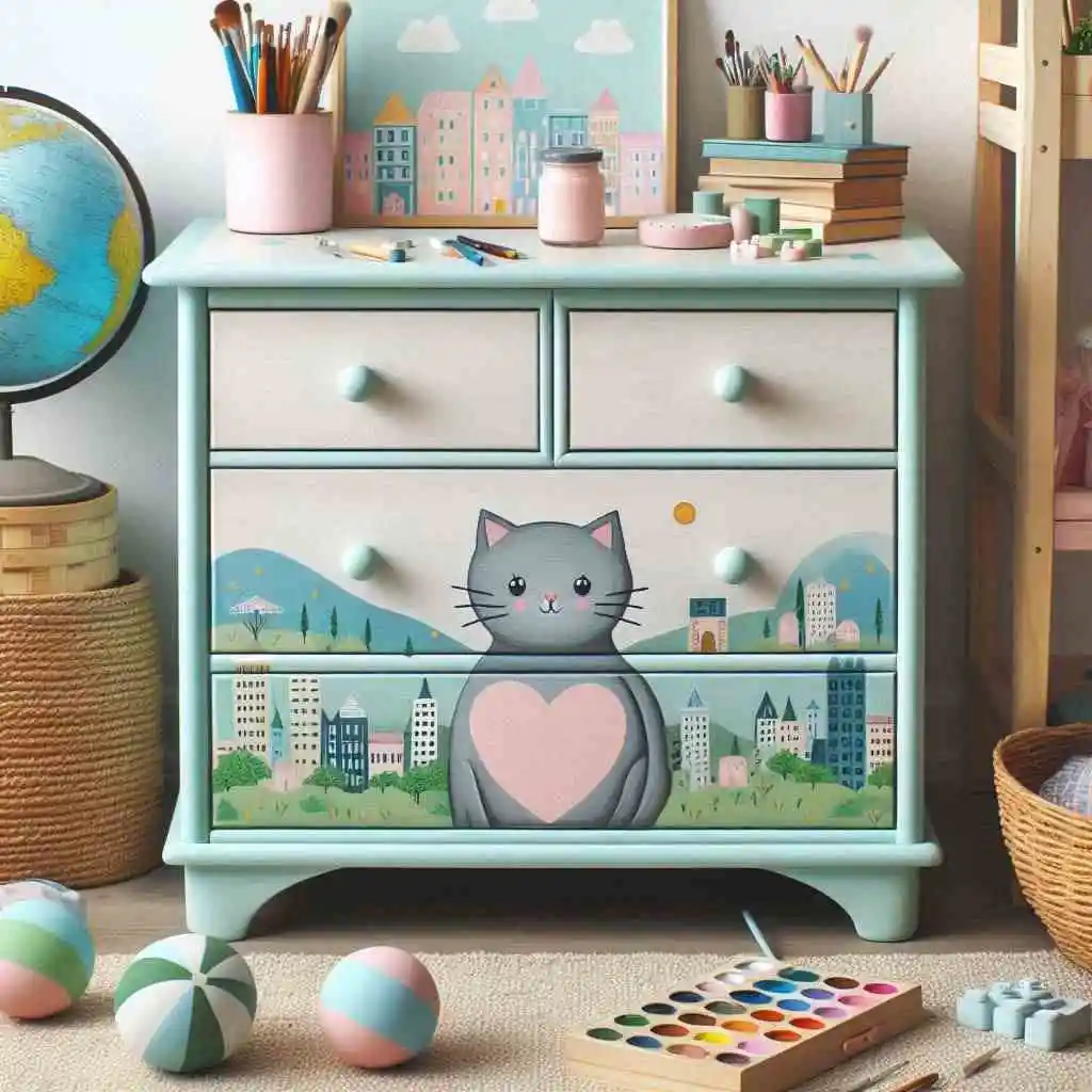 DIY painted drawer chest for kids