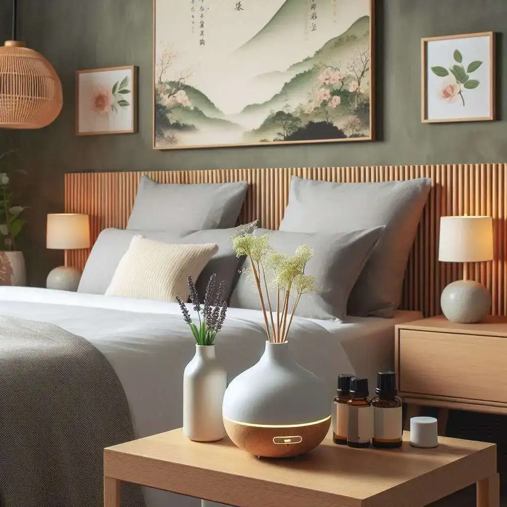 Japanese-style Aromatherapy in japandi bedroom