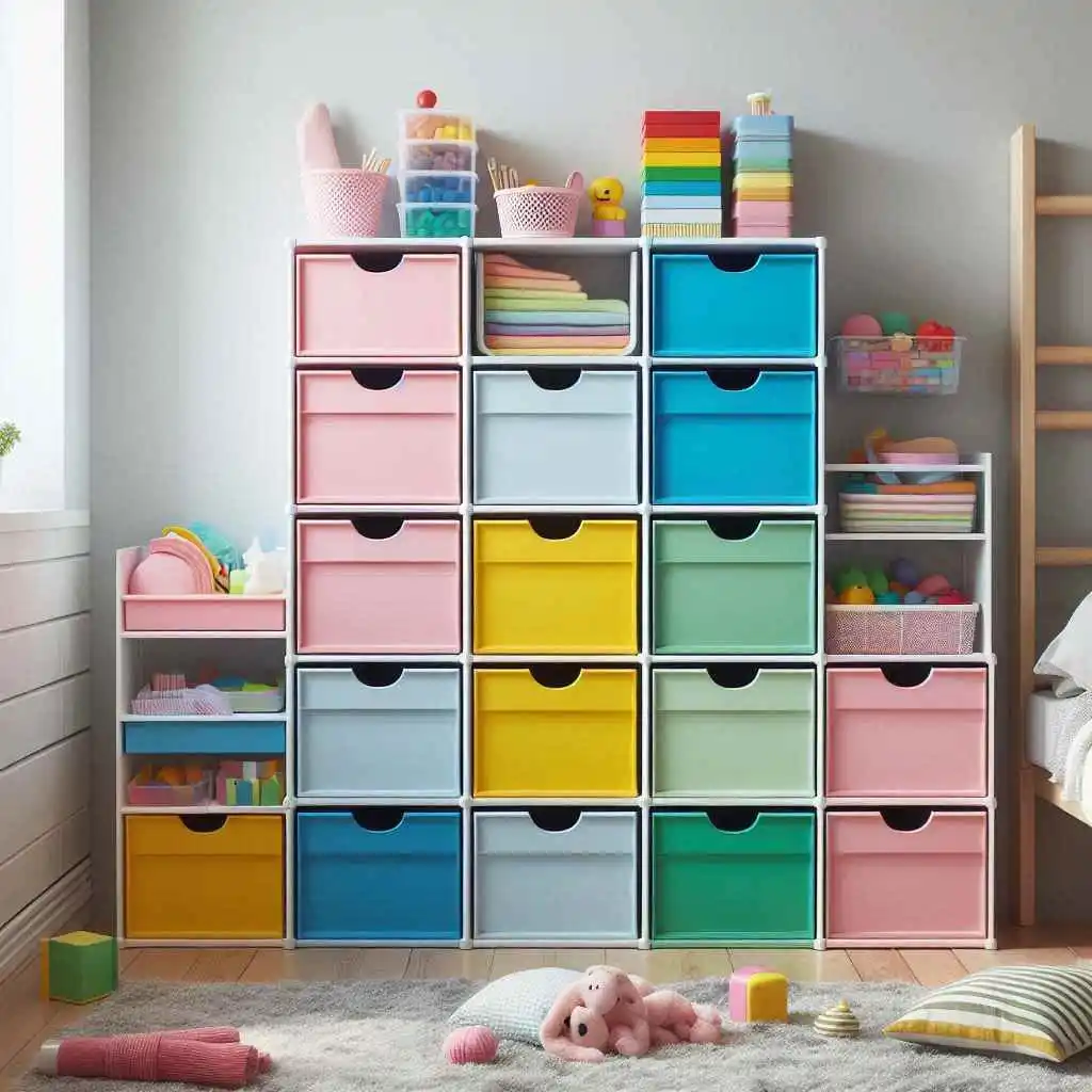 Modular drawer system for kids bedroom furniture design