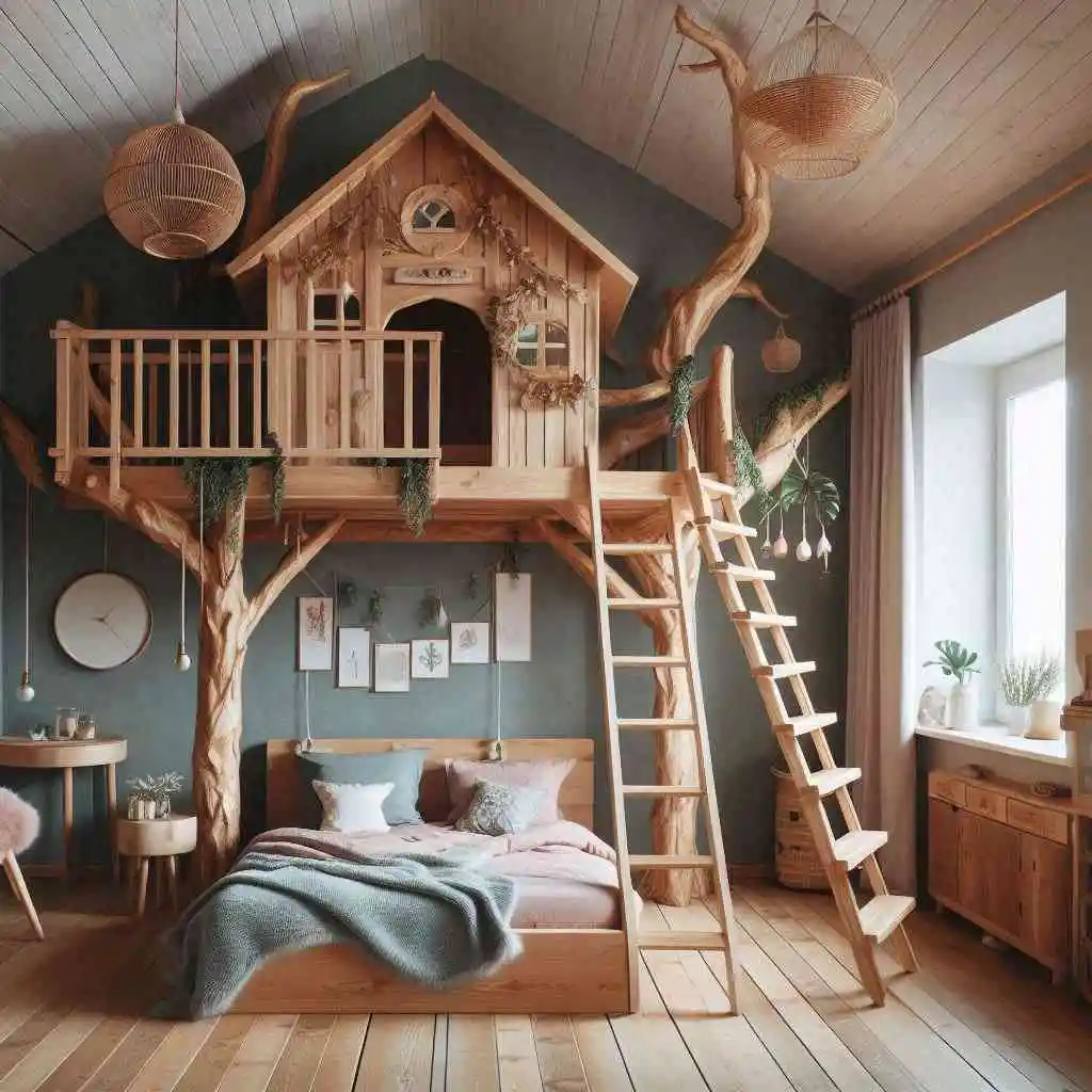 Treehouse loft bed for kids kids bedroom furniture design ideas