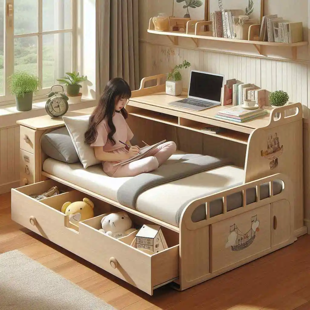 convertible desk with pull-out trundle