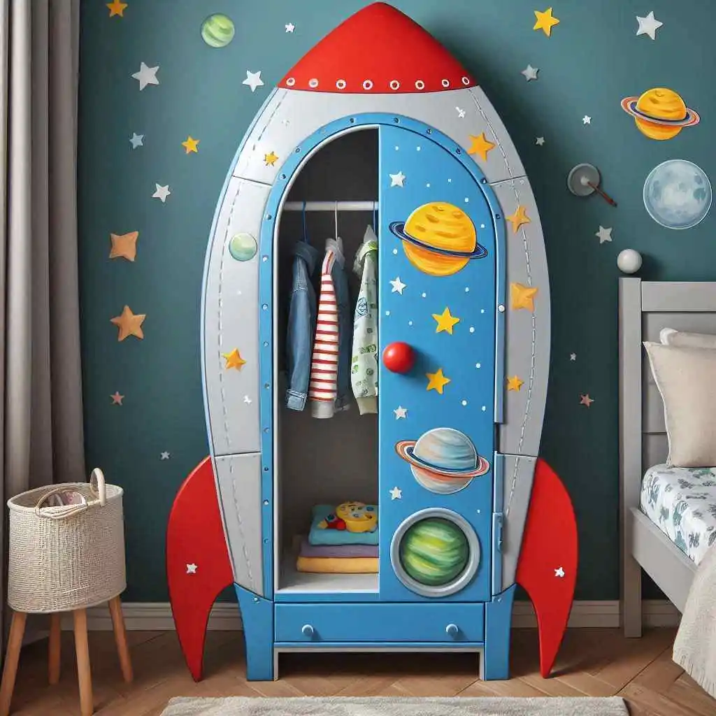 Space themed wardrobe for kids
