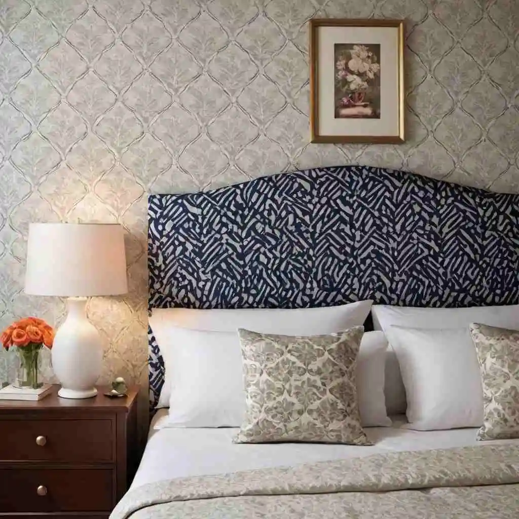 Custom-Made Fabric Headboard With Unique Patterns home bedroom refresher