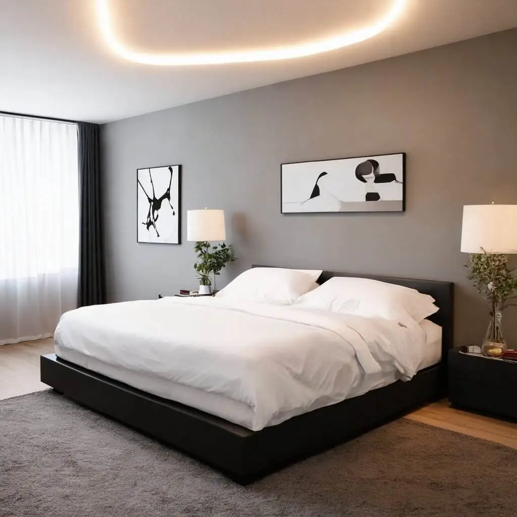 Platform Bed With Statement Lighting home bedroom refresh