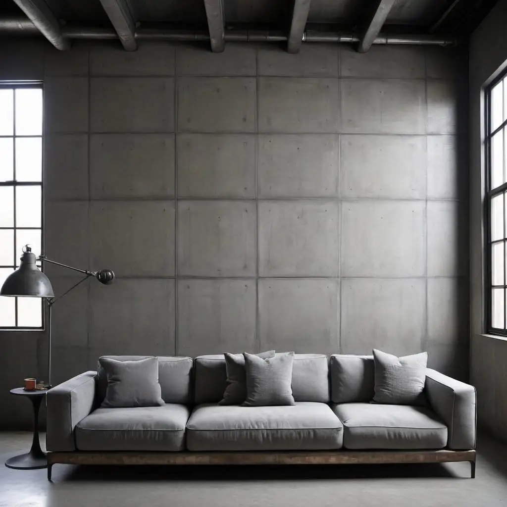 Sofa back wall Concrete Finish