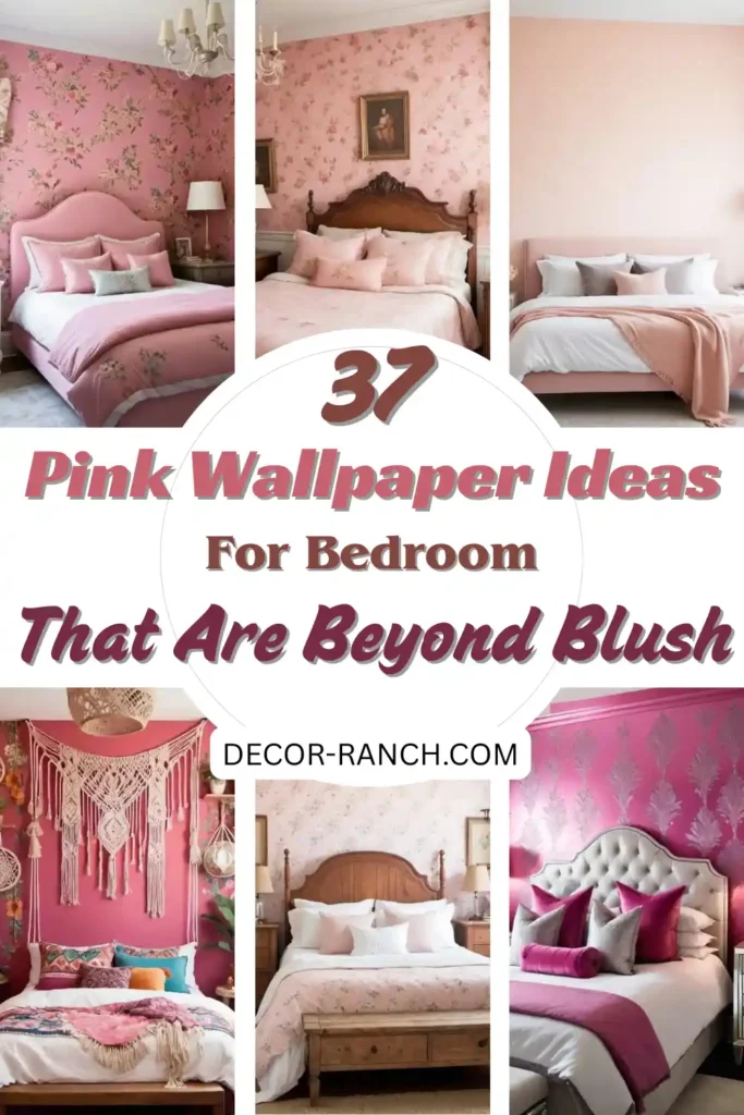 pink wallpaper ideas for bedroom