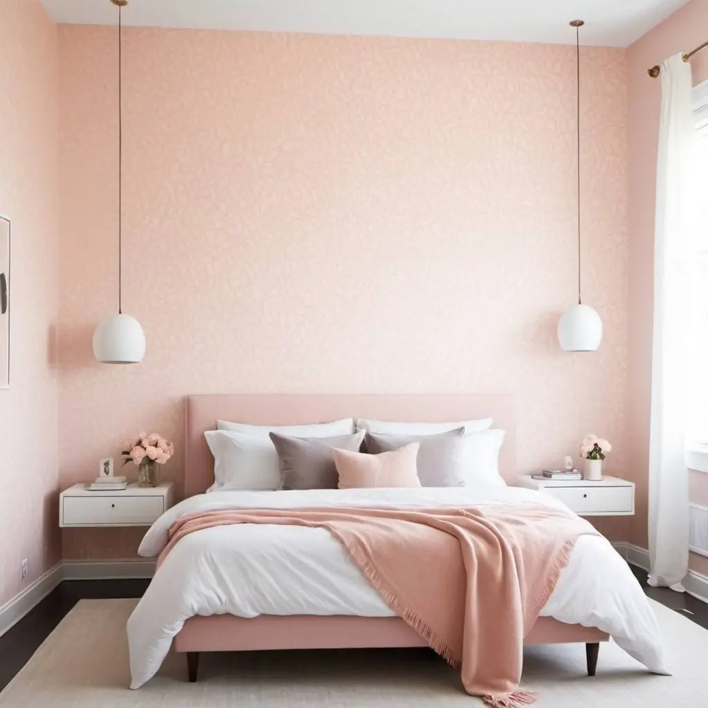 soft peach accent wall pink wallpaper background