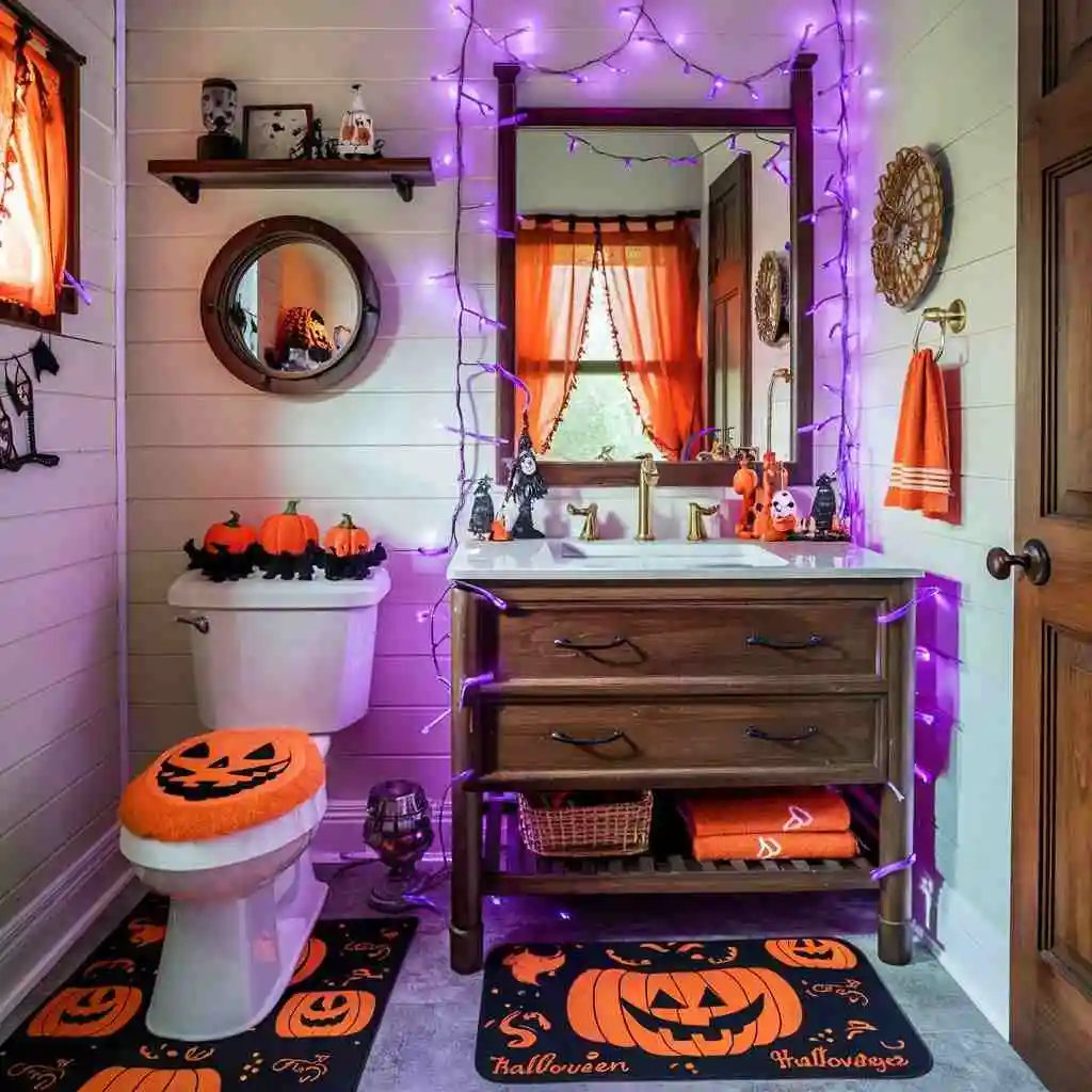 Spooky Soiree Halloween bathroom decor