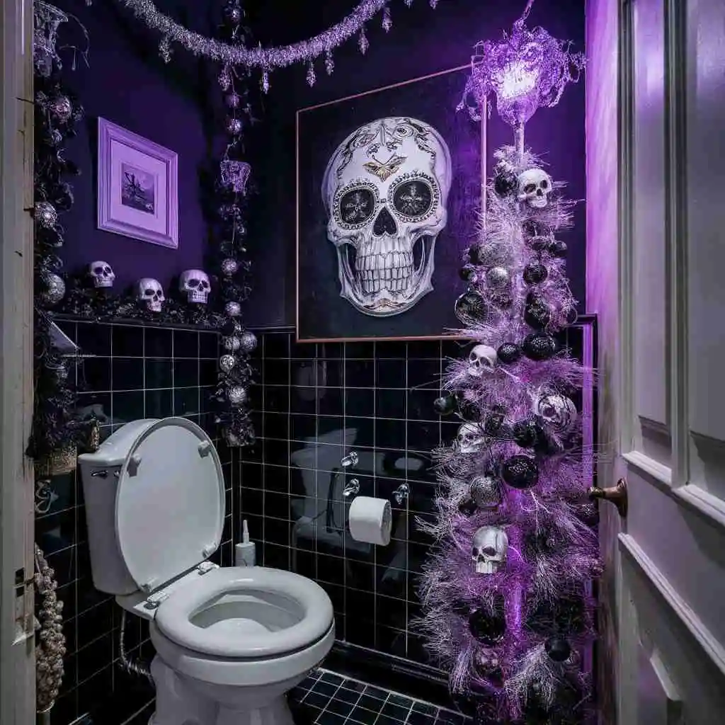 big skill picture Halloween bathroom decor