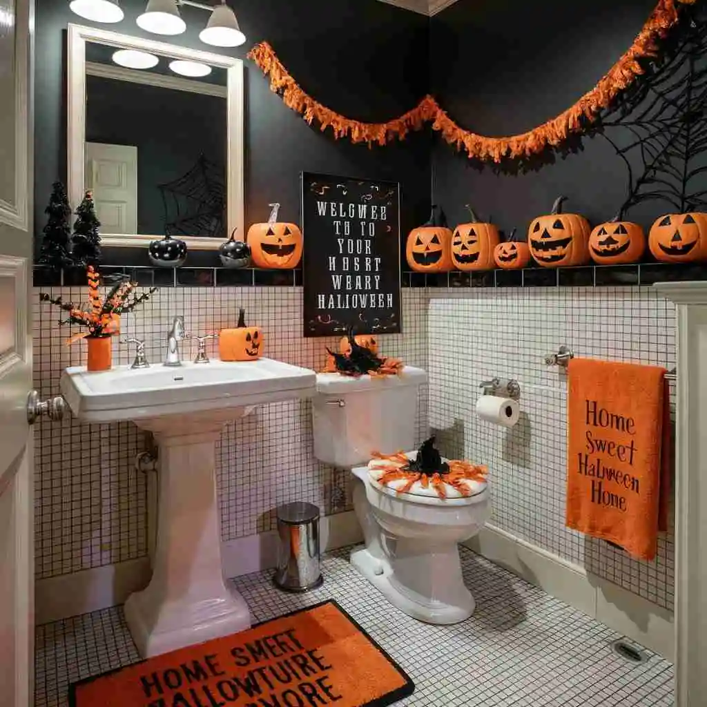 Halloween themed bathroom Halloween bathroom decor ideas