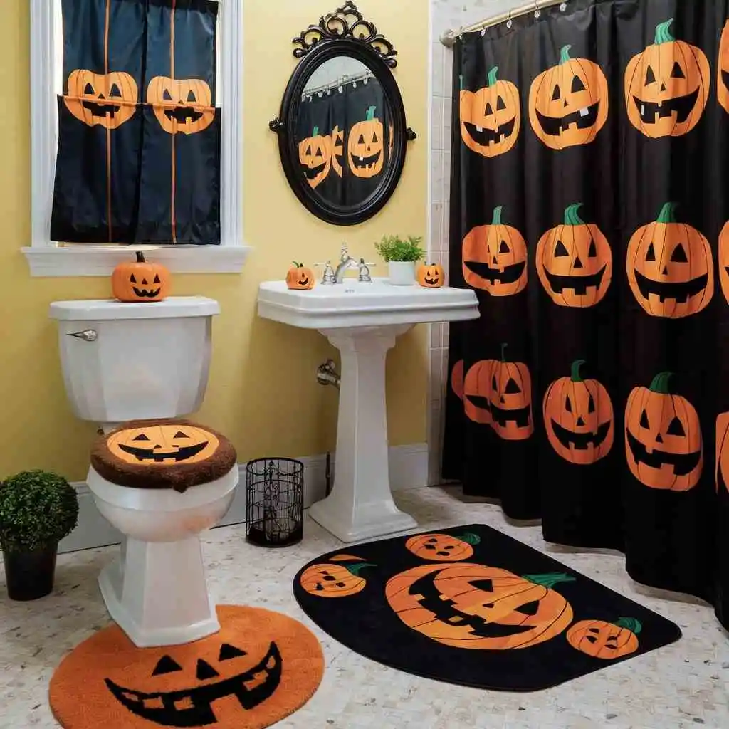 pumpkin plunge bathroom Halloween bathroom decor