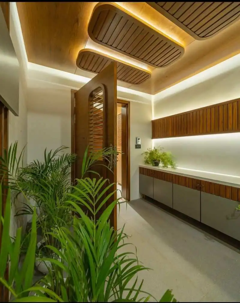 Verdant touch flat entrance lobby design