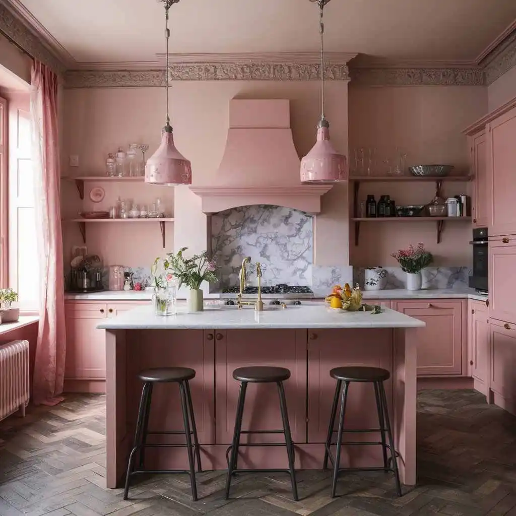 a blush pink soft and romantic kitchen design color