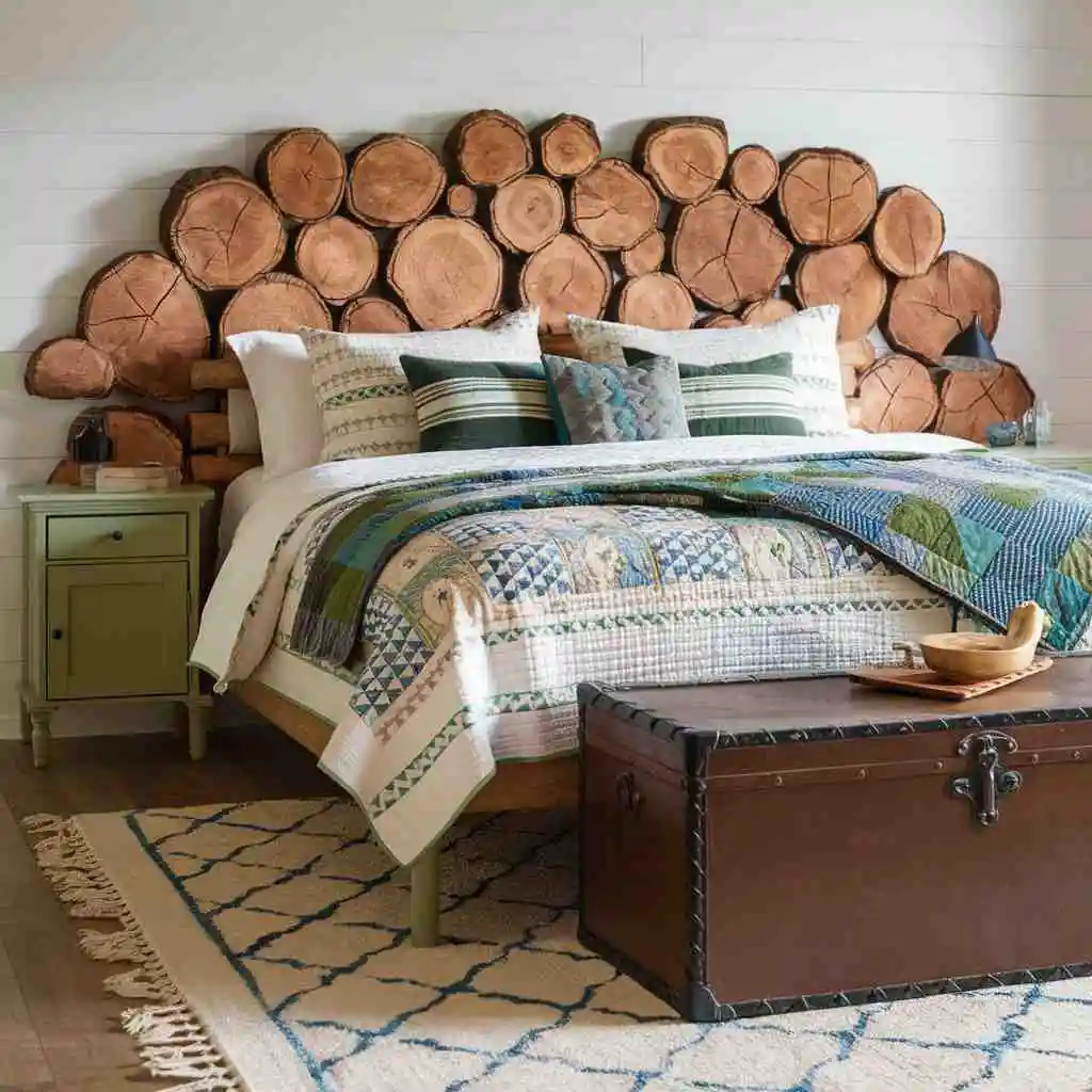 cross-sections log bed headboard designs