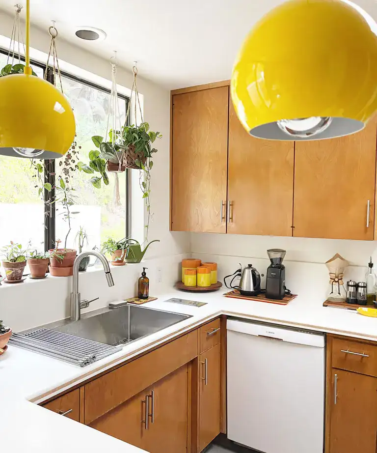 eccentric light fixture kitschy kitchen