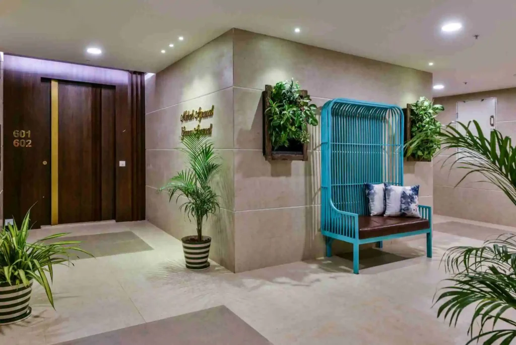 elegance meet nature flat entrance lobby design