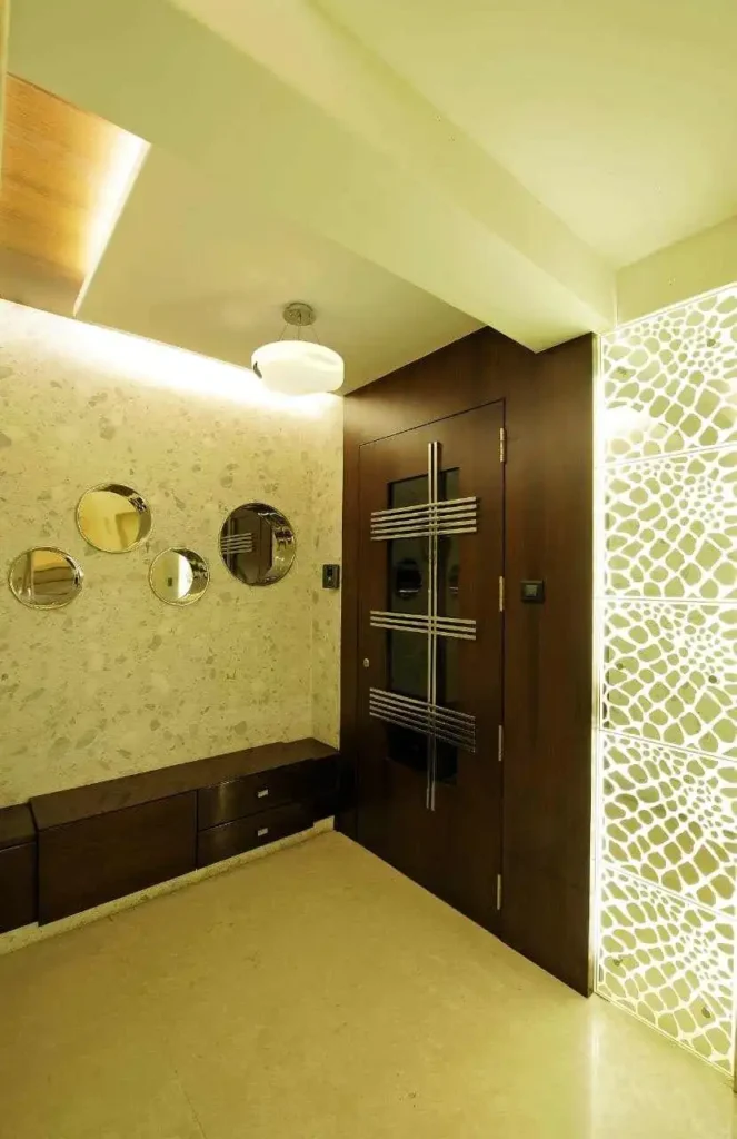 geometric partition flat entrance lobby design