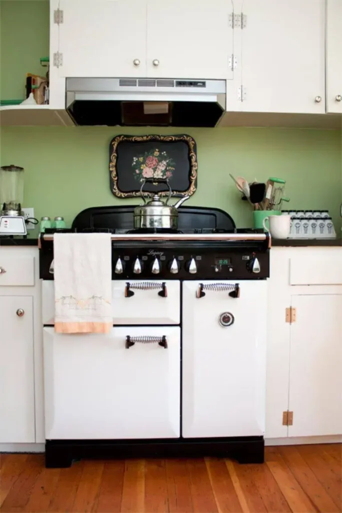 green white retro kitschy kitchen