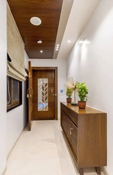 pristine white space flat entrance lobby design