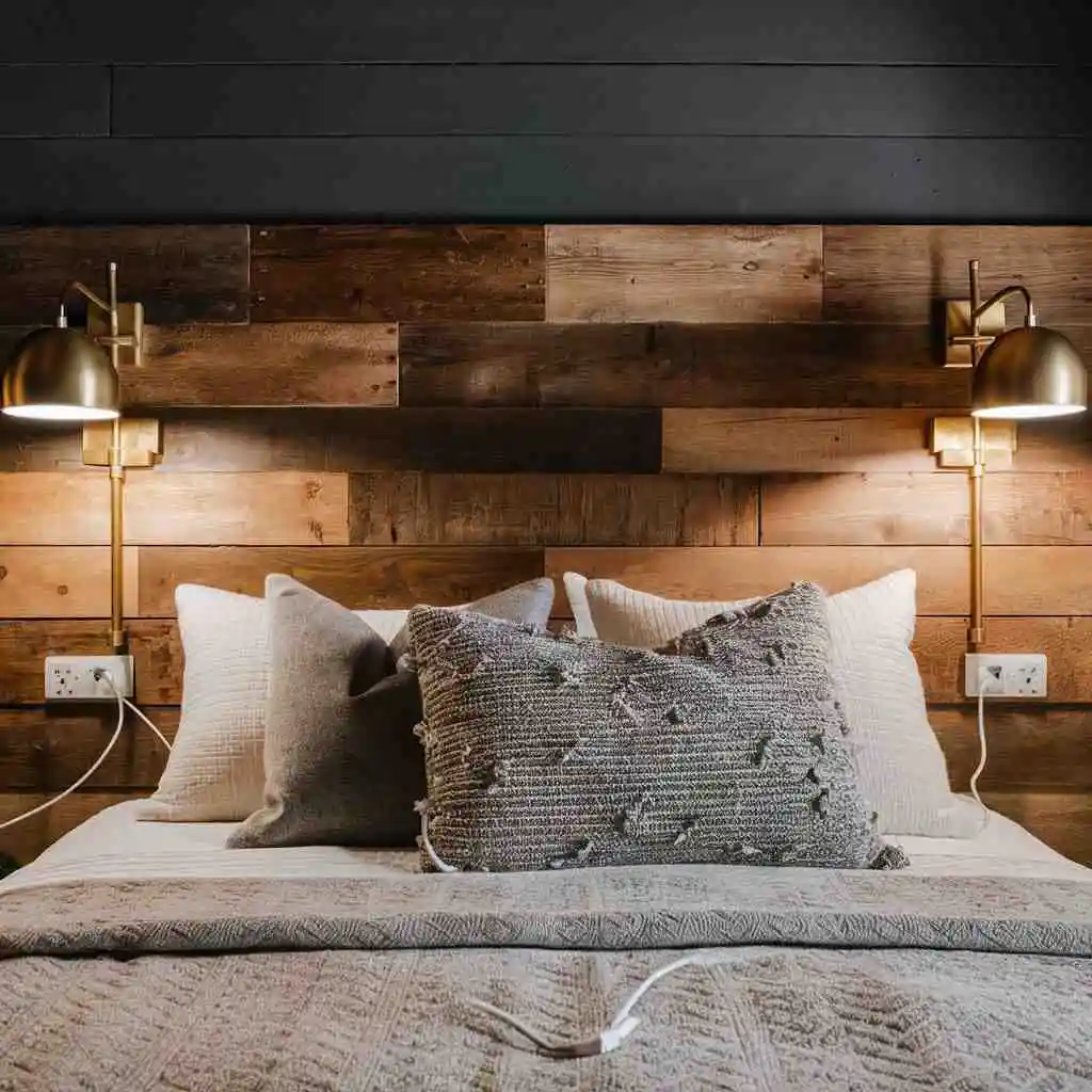 wooden bed headboard design