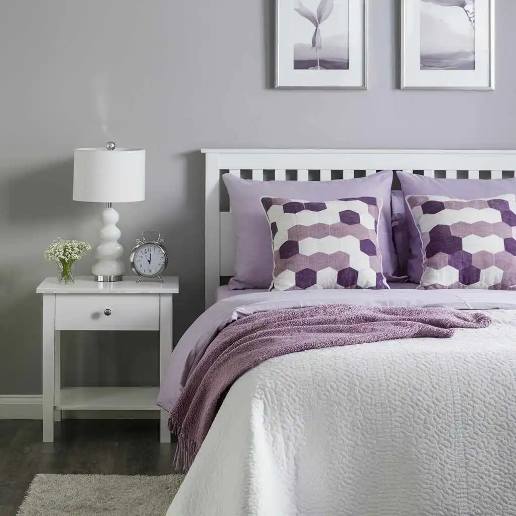 icy gray orchid lavender bedroom