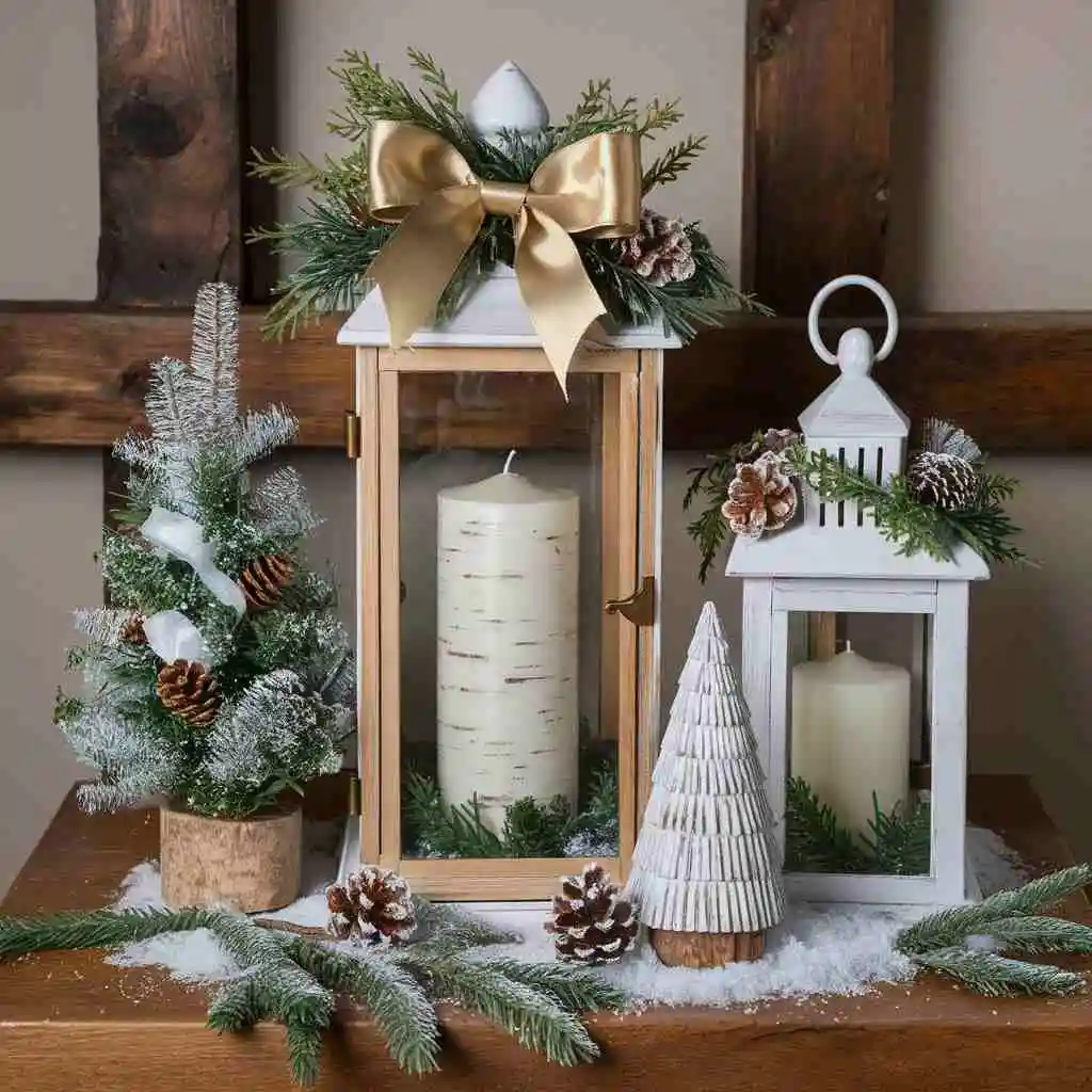 snow dust decor in the christmas bedroom decor