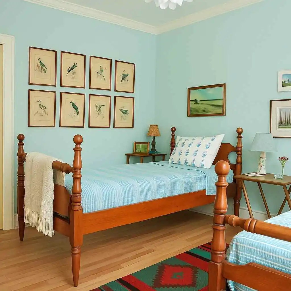 Blue Vintage Bedroom