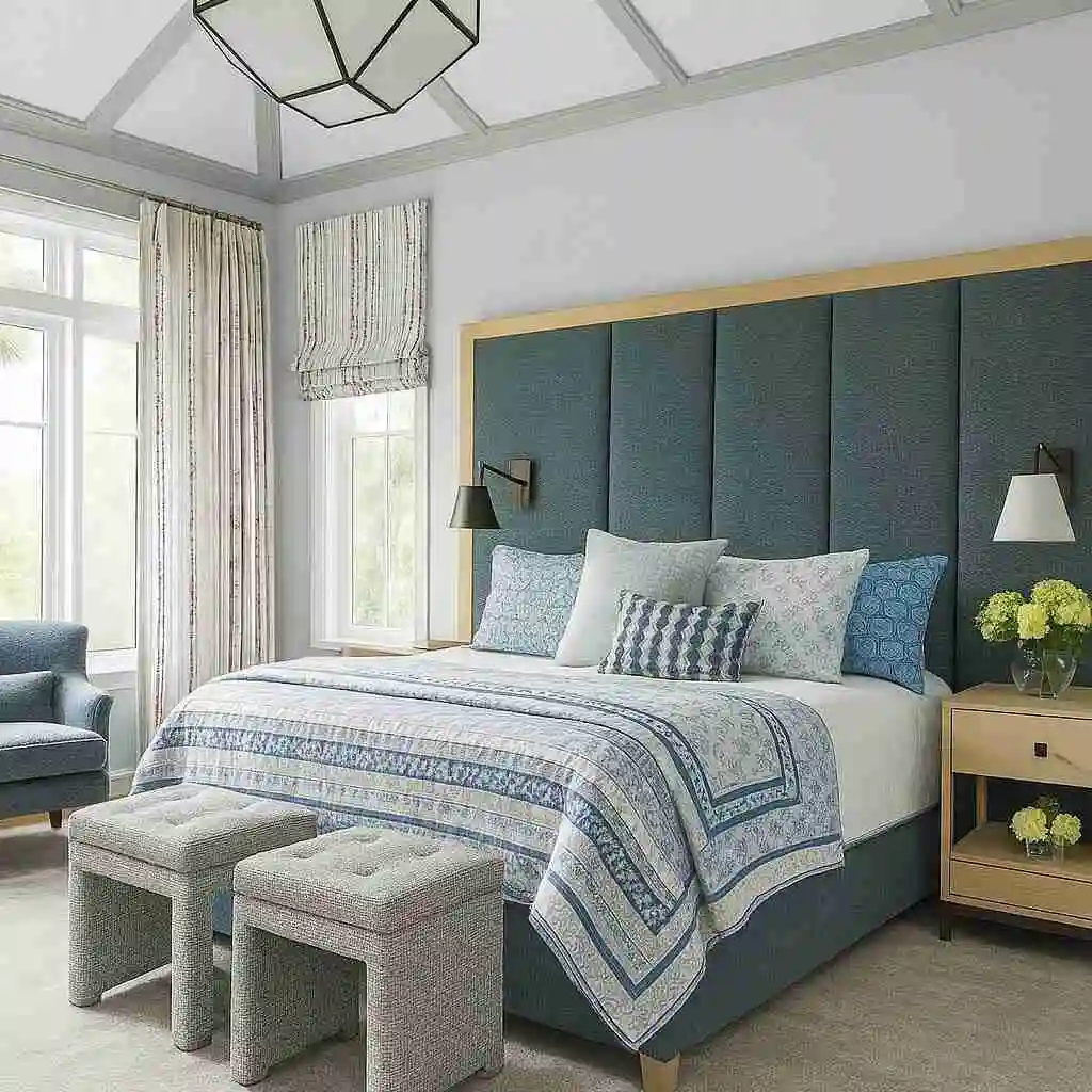 gray blue bedroom