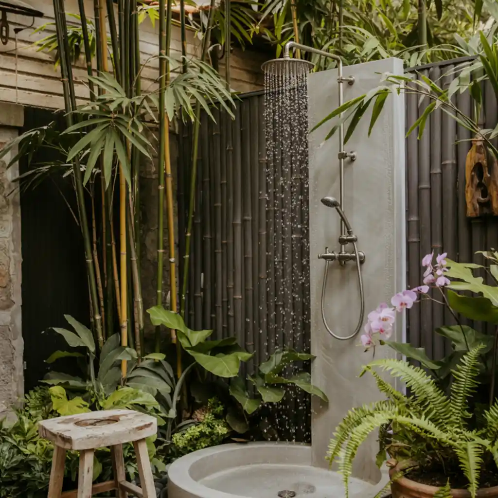 Bamboo Enclosure Outdoor Shower
